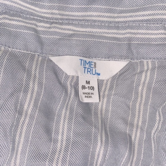 Time and Tru blue striped shirt dress new with tags size medium - Picture 6 of 8